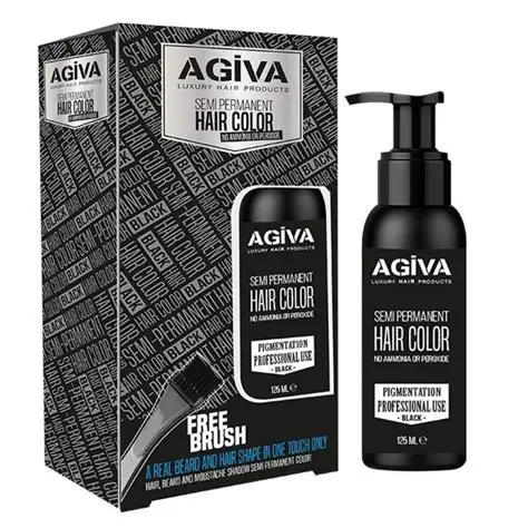 Tinte negro para barba de cobertura rápida profesional. Marca AGIVA