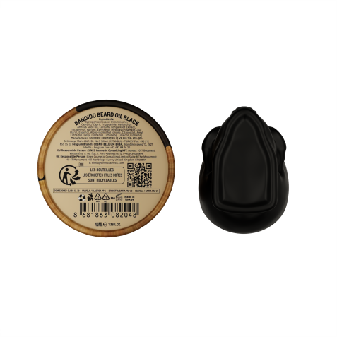 Aceite para barba nutritivo profesional Black 40ml. Marca BANDIDO