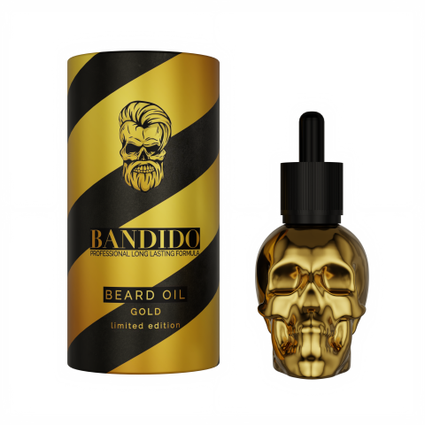 Aceite de barba hidratante profesional Golden 40ml. Marca BANDIDO