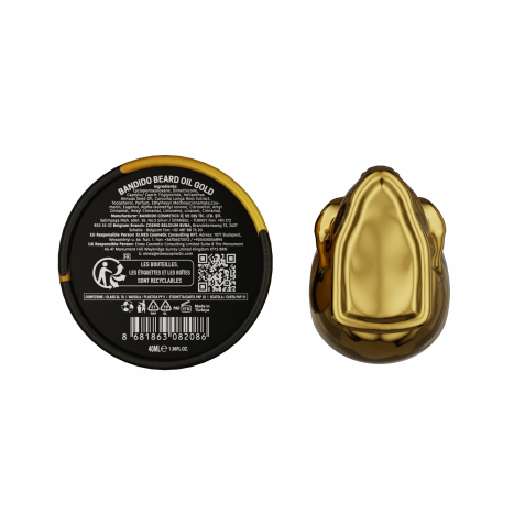 Aceite de barba hidratante profesional Golden 40ml. Marca BANDIDO
