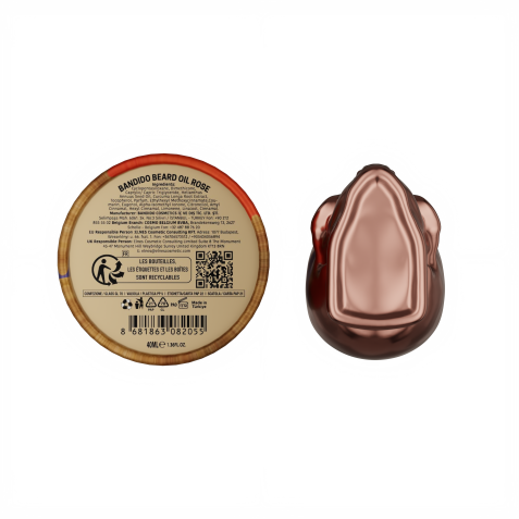 Aceite de barba hidratante profesional Rosa 40ml. Marca BANDIDO