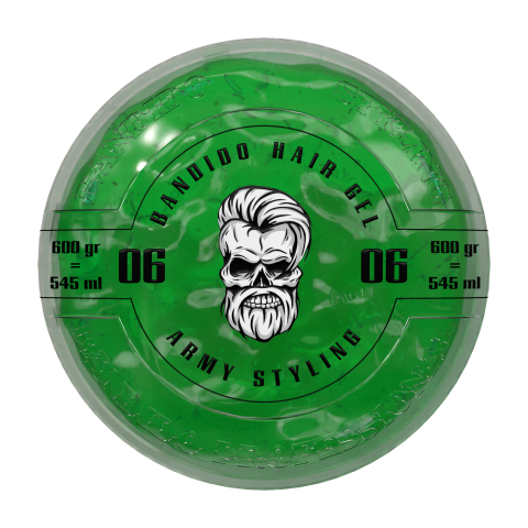 Gel fijador de cabello extra fuerte profesional Army Styling. Marca BANDIDO