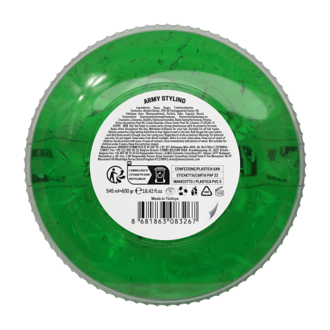 Gel fijador de cabello extra fuerte profesional Army Styling. Marca BANDIDO