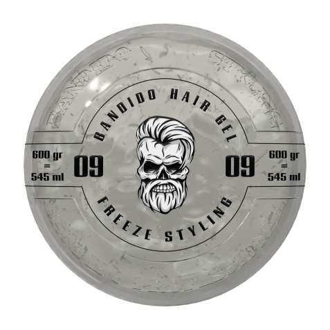 Gomina fijadora de fijación extrema profesional Hair Gel Freeze Styling. Marca BANDIDO