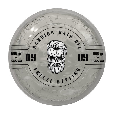 Gomina fijadora de fijación extrema profesional Hair Gel Freeze Styling. Marca BANDIDO