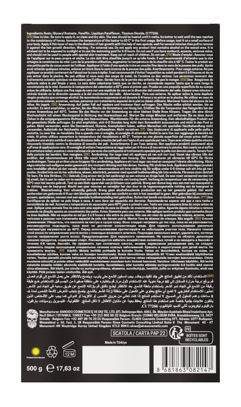 Cera negra para depilación profesional Bandido Hair Removal Black Wax. Marca BANDIDO