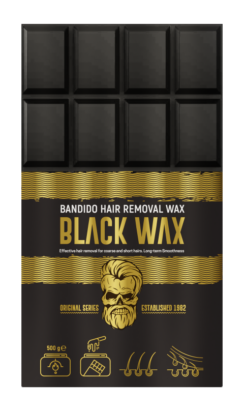 Cera negra para depilación profesional Bandido Hair Removal Black Wax. Marca BANDIDO