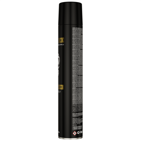 Laca para el cabello de fijación fuerte y extra volumen profesional Hair Spray Negra 400ml. Marca BANDIDO