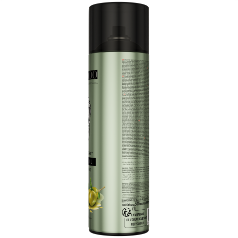 Spray de brillo profesional con aceite de oliva Hair Spray Sheen 500ml. Marca BANDIDO