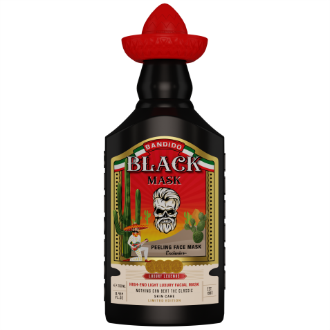 Mascarilla negra facial profesional Black Mask 250ml. Marca BANDIDO