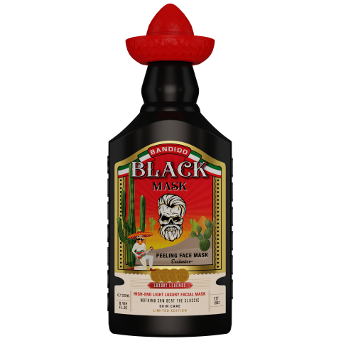 Mascarilla negra facial profesional Black Mask 250ml. Marca BANDIDO
