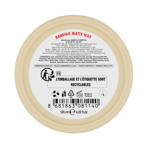 Cera fijadora mate profesional Aqua Wax Matte 125ml. Marca BANDIDO