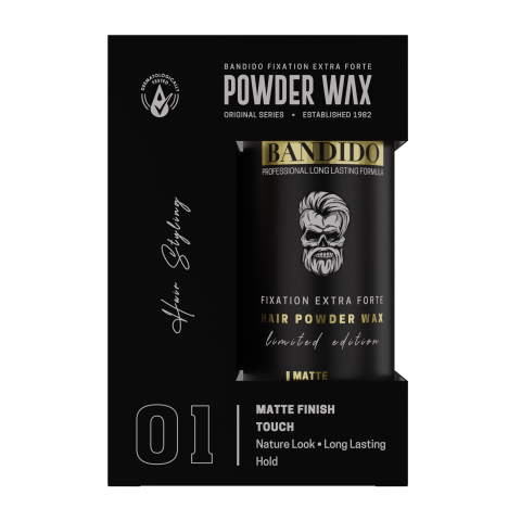 Polvos de volumen profesional con efecto mate Powder Wax 32g. Marca BANDIDO