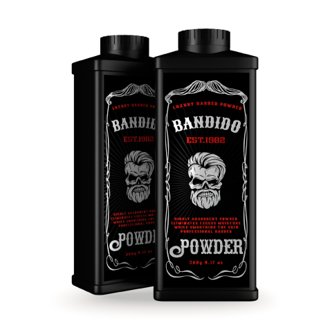 Talco barbero calmante profesional 260g. Marca BANDIDO