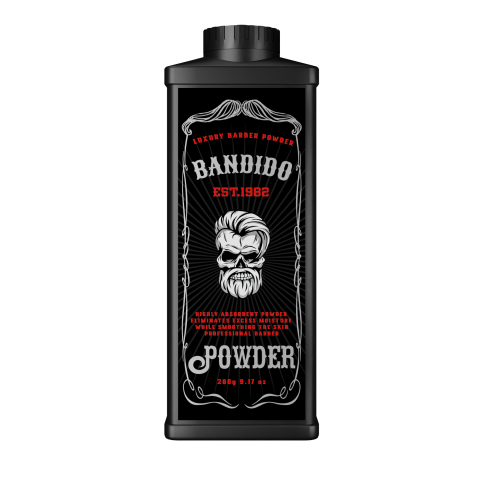Talco barbero calmante profesional 260g. Marca BANDIDO