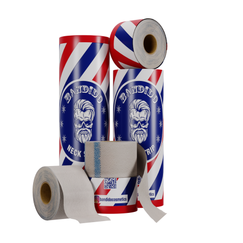 Papel de cuello elástico profesional para barbería. Marca Bandido