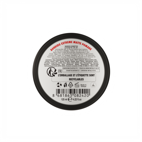 Pomada fijadora de fijación extrema y acabado mate profesional Black Pomade EAX Extrem Matte. Marca BANDIDO