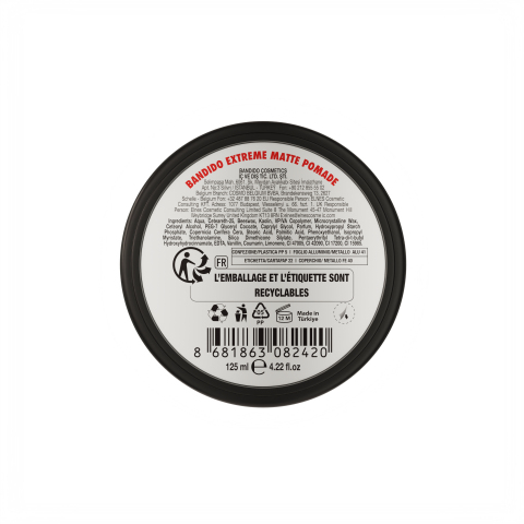 Pomada fijadora de fijación extrema y acabado mate profesional Black Pomade EAX Extrem Matte. Marca BANDIDO