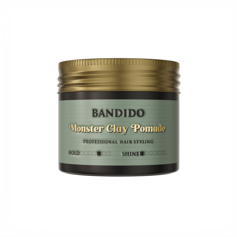 Pomada fijadora negra profesional Monster Clay. Marca BANDIDO