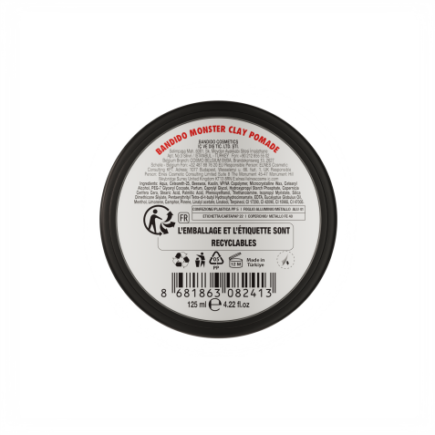Pomada fijadora negra profesional Monster Clay. Marca BANDIDO