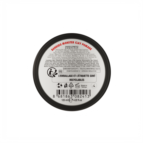 Pomada fijadora negra profesional Monster Clay. Marca BANDIDO