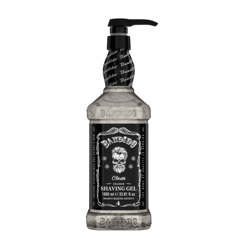 Gel de afeitado transparente profesional para barbería Bandido Shaving Gel Clear 1L. Marca BANDIDO