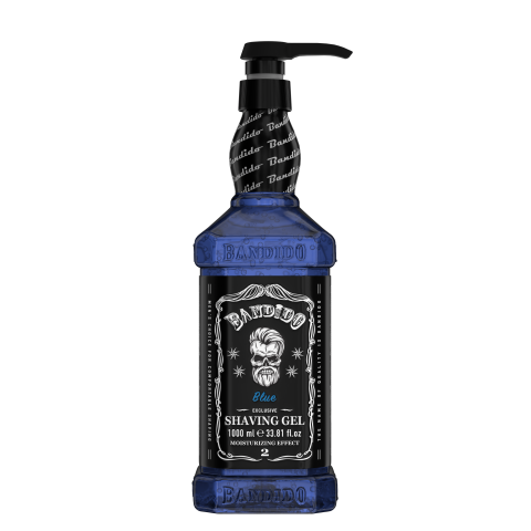 Gel de afeitado transparente profesional Blue 1000ml. Marca BANDIDO
