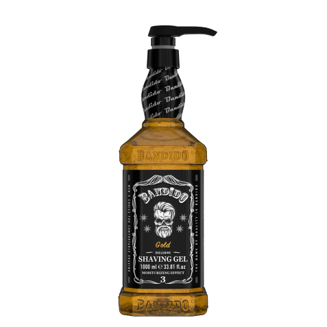 Gel de afeitado profesional transparente de precisión Shaving Gel 1L Gold. Marca BANDIDO