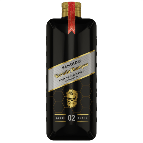 Champú de keratina reparador profesional Bandido Keratin 350ml. Marca BANDIDO