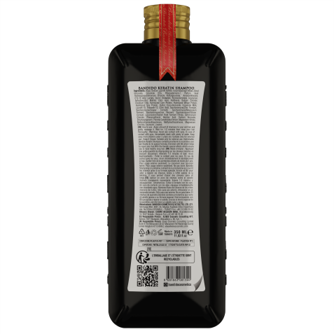 Champú de keratina reparador profesional Bandido Keratin 350ml. Marca BANDIDO