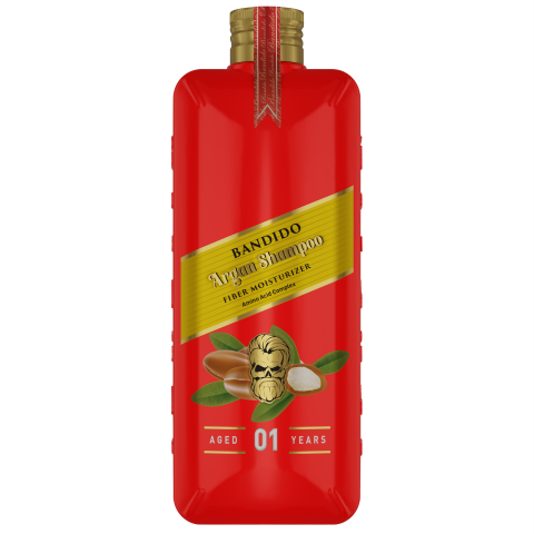 Champú hidratante de Argán profesional para el cuidado del cabello 350ml. Marca BANDIDO