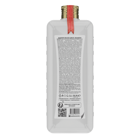 Champú fortalecedor con extracto de ajo negro profesional 350ml. Marca BANDIDO