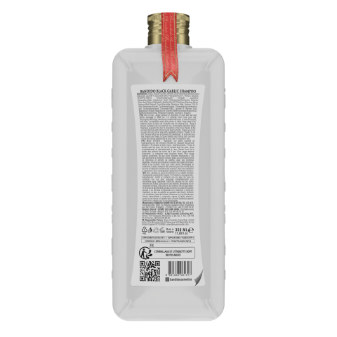 Champú fortalecedor con extracto de ajo negro profesional 350ml. Marca BANDIDO