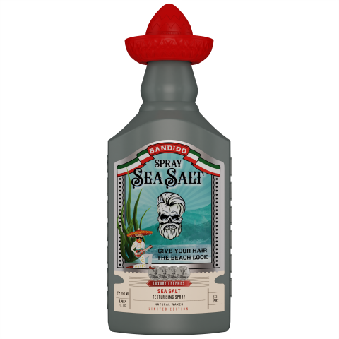 Spray de sal marina profesional para textura y volumen Bandido Sea Salt 250ml. Marca BANDIDO