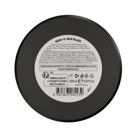 Cera capilar de fijación fuerte profesional Aqua Wax 8 Negra 150ml. Marca BANDIDO