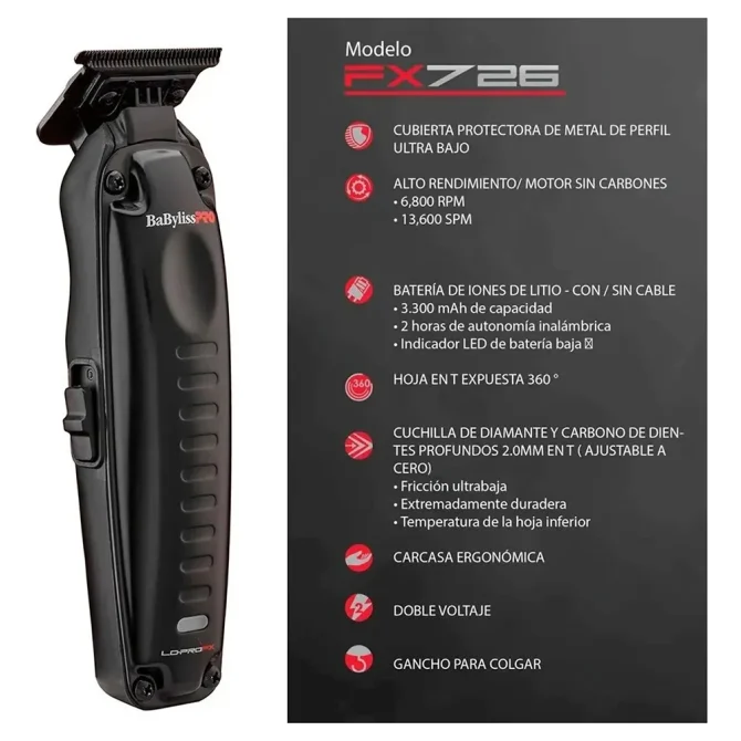 Máquina De Reroques LO-PRO Babyliss PRO FX726E - Imagen 4
