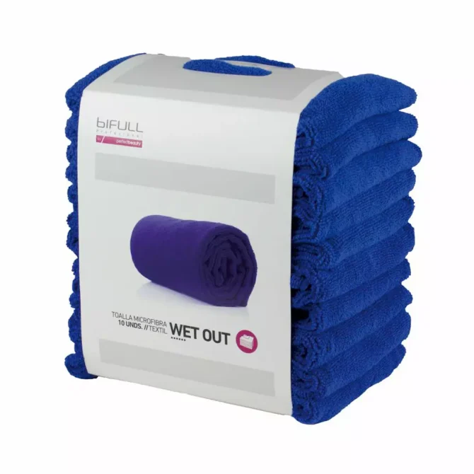 10 Toallas Microfibra (73x40cm) Azul - BIFULL
